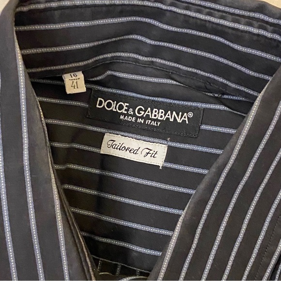 DOLCE & GABBANA tailored fit long-sleeve collared dress shirt sz L (16,41cm) - Picture 2 of 9
